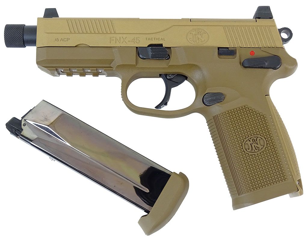 Pokaż zdjęcie: Pistolet GBB Cybergun FNX-45 Tactical - Tan (200503) - pisto...